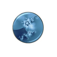 Steel Blue Flowers Hat Clip Ball Marker (4 Pack) by SpinnyChairDesigns