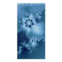 Steel Blue Flowers Shower Curtain 36  X 72  (stall)  by SpinnyChairDesigns