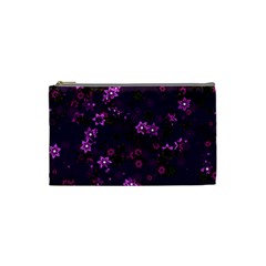 Purple Flowers Cosmetic Bag (small) by SpinnyChairDesigns