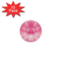 Pink Floral Pattern 1  Mini Buttons (10 Pack)  by SpinnyChairDesigns