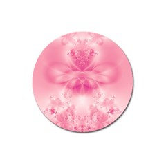 Pink Floral Pattern Magnet 3  (round) by SpinnyChairDesigns