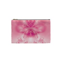 Pink Floral Pattern Cosmetic Bag (small) by SpinnyChairDesigns