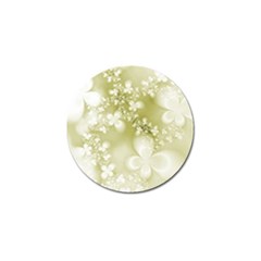 Olive Green With White Flowers Golf Ball Marker (10 Pack) by SpinnyChairDesigns