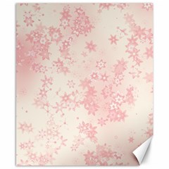 Baby Pink Floral Print Canvas 8  X 10  by SpinnyChairDesigns