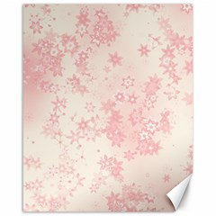 Baby Pink Floral Print Canvas 16  X 20  by SpinnyChairDesigns