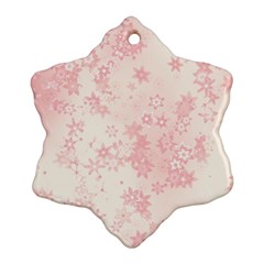 Baby Pink Floral Print Ornament (snowflake) by SpinnyChairDesigns