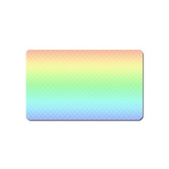 Pastel Rainbow Diamond Pattern Magnet (name Card) by SpinnyChairDesigns