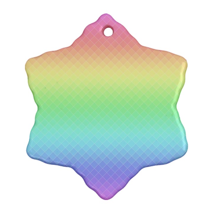 Pastel Rainbow Diamond Pattern Ornament (Snowflake)