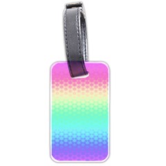 Rainbow Floral Ombre Print Luggage Tag (two Sides) by SpinnyChairDesigns