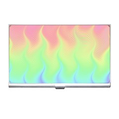 Pastel Rainbow Flame Ombre Business Card Holder by SpinnyChairDesigns