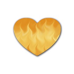 Gold Flame Ombre Heart Coaster (4 Pack)  by SpinnyChairDesigns