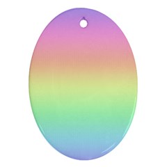 Pastel Rainbow Ombre Oval Ornament (two Sides) by SpinnyChairDesigns