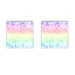 Pastel Rainbow Tie Dye Cufflinks (square) by SpinnyChairDesigns