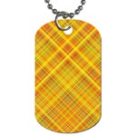 Orange Madras Plaid Dog Tag (Two Sides) Front