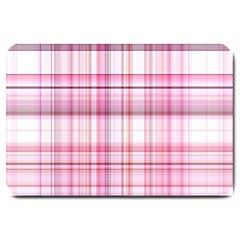 Pink Madras Plaid Large Doormat  by SpinnyChairDesigns