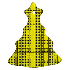 Black Yellow Punk Plaid Ornament (christmas Tree)  by SpinnyChairDesigns