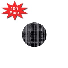 Black Punk Plaid 1  Mini Buttons (100 Pack)  by SpinnyChairDesigns