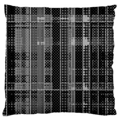 Black Punk Plaid Large Cushion Case (one Side) by SpinnyChairDesigns