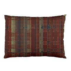 Rust Brown Grunge Plaid Pillow Case (two Sides) by SpinnyChairDesigns