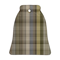 Beige Tan Madras Plaid Bell Ornament (two Sides) by SpinnyChairDesigns