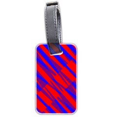 Geometric Blocks, Blue And Red Triangles, Abstract Pattern Luggage Tag (two Sides) by Casemiro