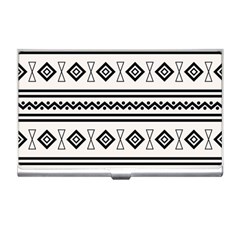 Black And White Aztec Business Card Holder by tmsartbazaar
