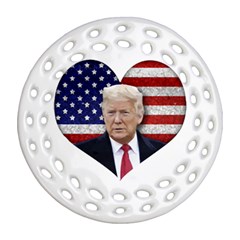 Trump President Sticker Design Round Filigree Ornament (two Sides) by dflcprintsclothing