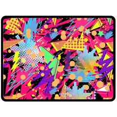 Psychedelic Geometry Double Sided Fleece Blanket (large)  by Filthyphil