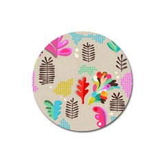 Scandinavian Foliage Fun Magnet 3  (round) by andStretch