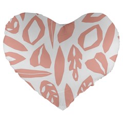 Blush Orchard Large 19  Premium Heart Shape Cushions by andStretch