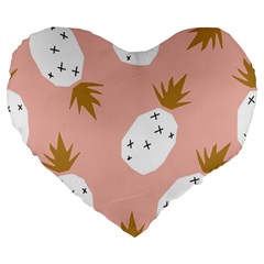 Pineapple Fields Large 19  Premium Heart Shape Cushions by andStretch