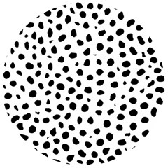 Black And White Seamless Cheetah Spots Wooden Bottle Opener (round) by LoolyElzayat