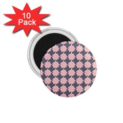 Retro Pink And Grey Pattern 1 75  Magnets (10 Pack)  by MooMoosMumma