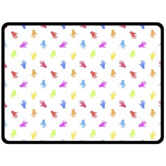 Multicolored Hands Silhouette Motif Design Double Sided Fleece Blanket (large)  by dflcprintsclothing