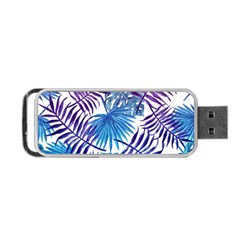 Blue Tropical Leaves Portable Usb Flash (one Side) by goljakoff