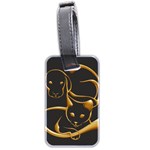 Gold Dog Cat Animal Jewel Luggage Tag (two sides)