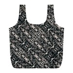 Modern Tribal Silver Ornate Pattern Print Full Print Recycle Bag (L)