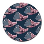 Doodle Queen Fish Pattern Round Mousepads