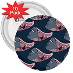 Doodle Queen Fish Pattern 3  Buttons (10 pack) 