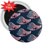 Doodle Queen Fish Pattern 3  Magnets (10 pack) 