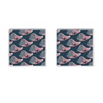 Doodle Queen Fish Pattern Cufflinks (Square)