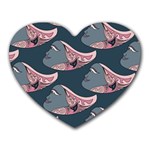 Doodle Queen Fish Pattern Heart Mousepads