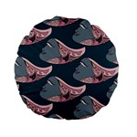 Doodle Queen Fish Pattern Standard 15  Premium Round Cushions