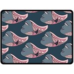 Doodle Queen Fish Pattern Double Sided Fleece Blanket (Large) 