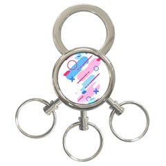 Abstract Geometric Pattern  3-ring Key Chain by brightlightarts