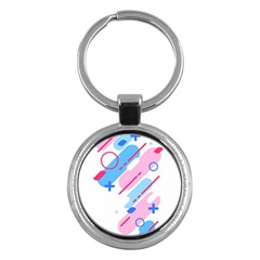 Abstract Geometric Pattern  Key Chain (round) by brightlightarts