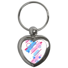 Abstract Geometric Pattern  Key Chain (heart) by brightlightarts