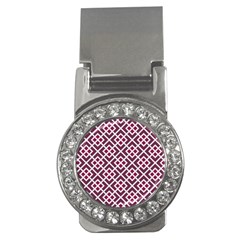 Two Tone Lattice Pattern Purple Money Clips (cz)  by kellehco