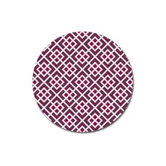 Two Tone Lattice Pattern Purple Magnet 3  (round) by kellehco