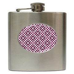 Two Tone Lattice Pattern Purple Hip Flask (6 Oz) by kellehco